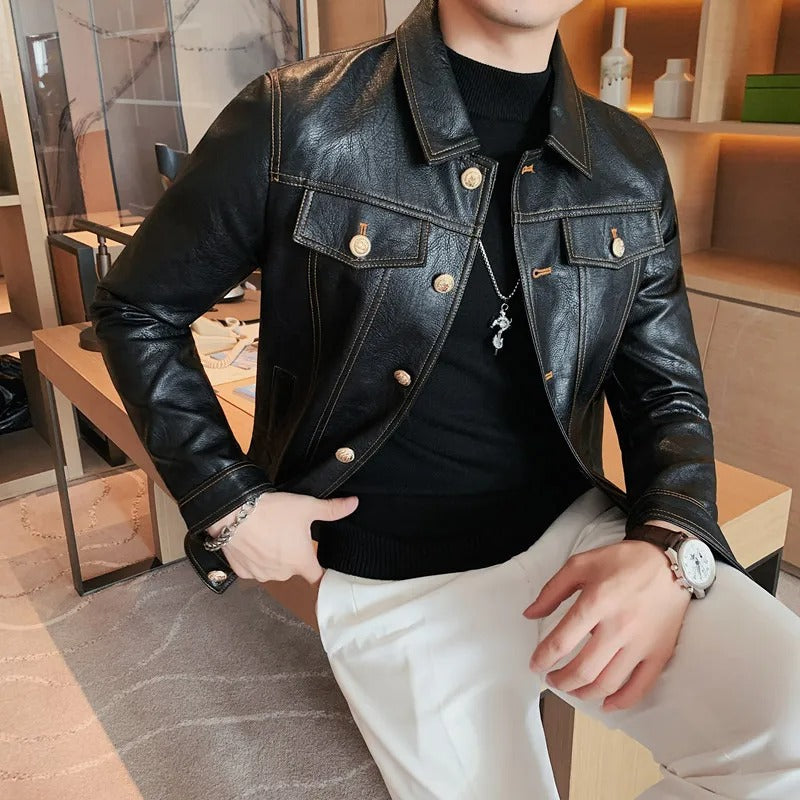 Men's Leather Jacket Coat