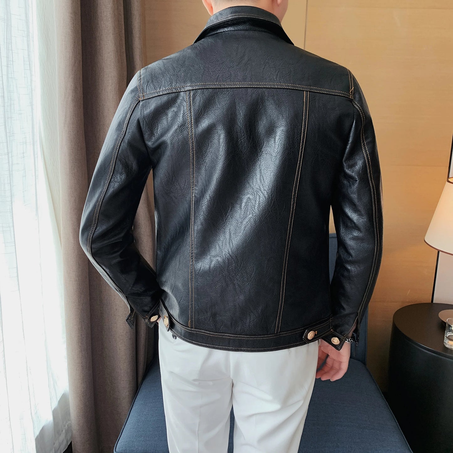 Men's Leather Jacket Coat